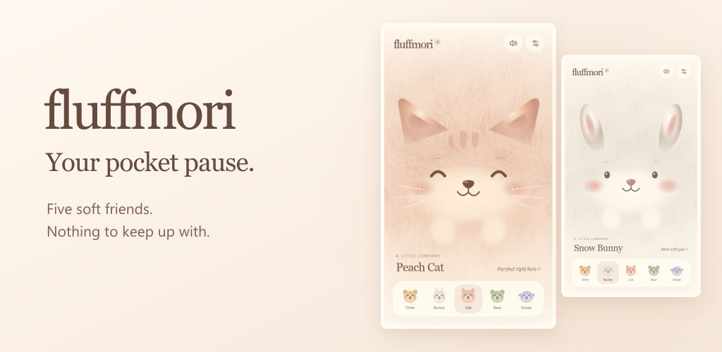 Fluffmori 宣传图，含实际游戏画面
