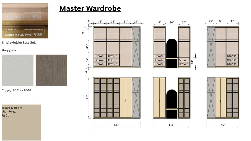 Master bedroom: wardrobe drawings