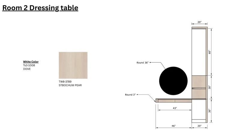 Room 2: vanity drawings