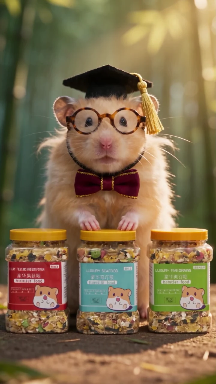Hamster food product test video frame